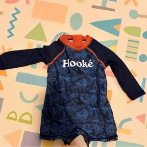 Kids Swim Rashguard - Navy and Orange